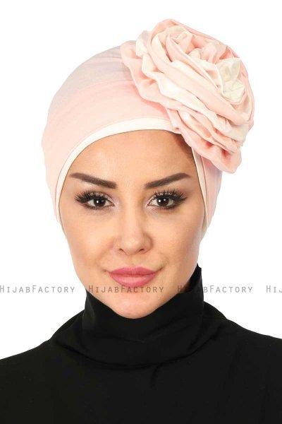 Clara - Dusty Pink & Creme Cotton Turban