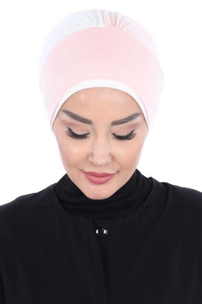 Clara - Dusty Pink & Creme Cotton Turban