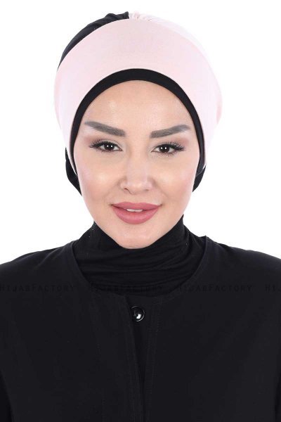 Clara - Dusty Pink & Black Cotton Turban