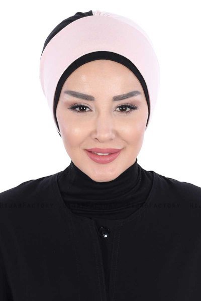 Clara - Dusty Pink & Black Cotton Turban
