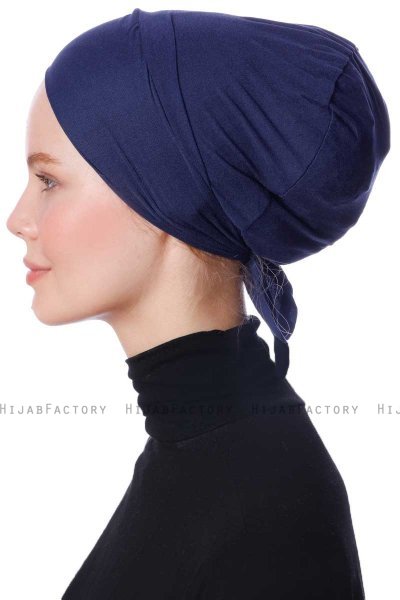 Defne - Navy Blue Parizien Underscarf - Ecardin