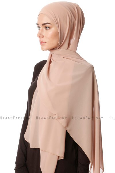Derya - Beige Practical Chiffon Hijab