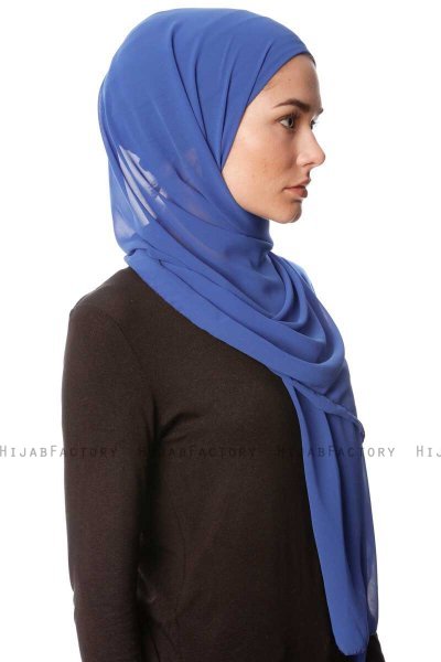 Derya - Blue Practical Chiffon Hijab