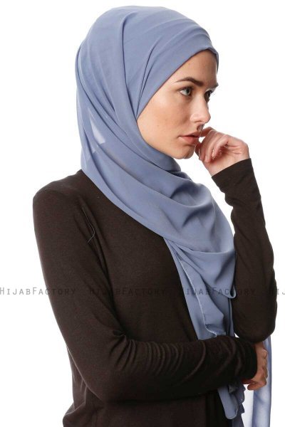 Derya - Denim Practical Chiffon Hijab