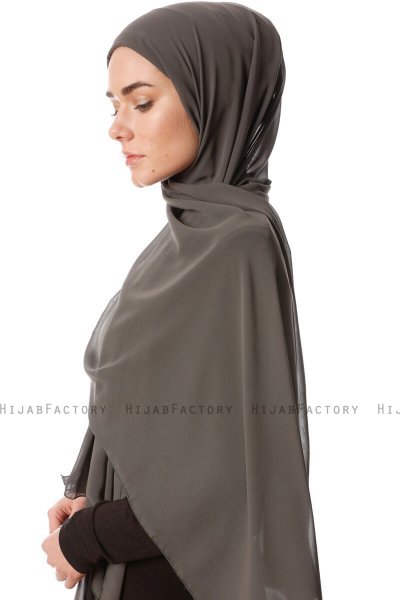Derya - Khaki Practical Chiffon Hijab