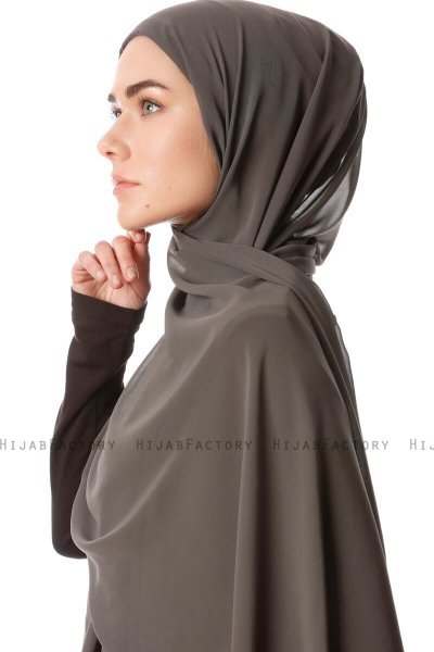 Derya - Khaki Practical Chiffon Hijab