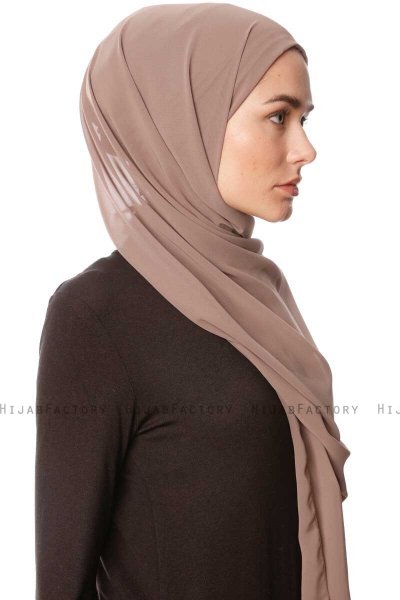 Derya - Dark Taupe Practical Chiffon Hijab