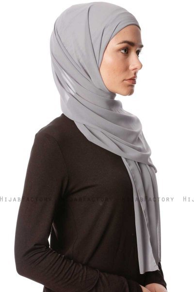Derya - Dark Grey Practical Chiffon Hijab