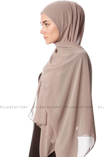 Derya - Light Taupe Practical Chiffon Hijab