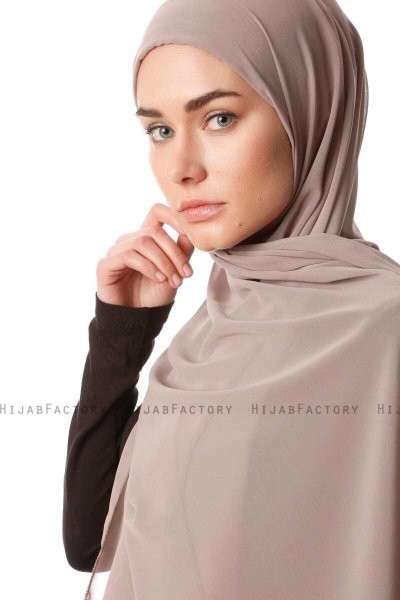 Derya - Light Taupe Practical Chiffon Hijab