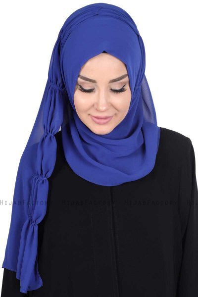 Disa - Blue Practical Chiffon Hijab