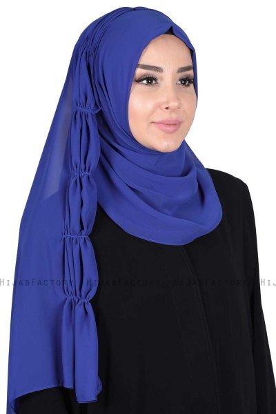 Disa - Blue Practical Chiffon Hijab