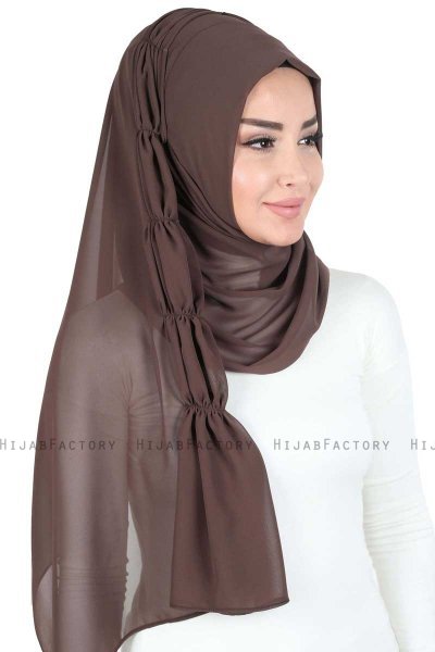 Disa - Brown Practical Chiffon Hijab