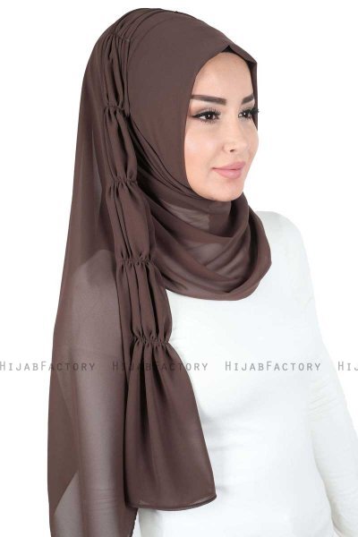 Disa - Brown Practical Chiffon Hijab