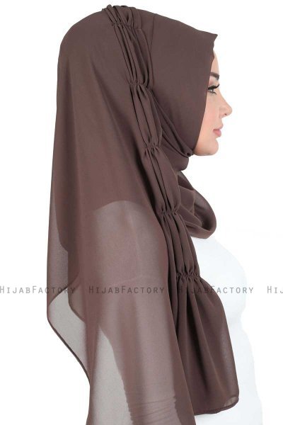 Disa - Brown Practical Chiffon Hijab