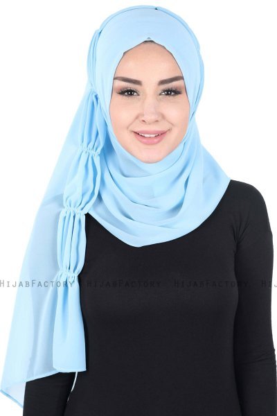 Disa - Light Blue Practical Chiffon Hijab