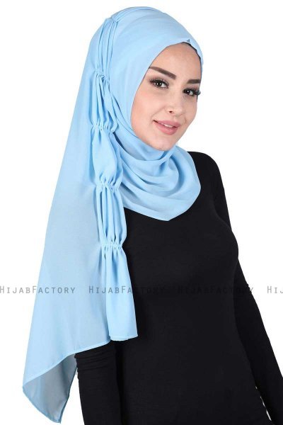 Disa - Light Blue Practical Chiffon Hijab