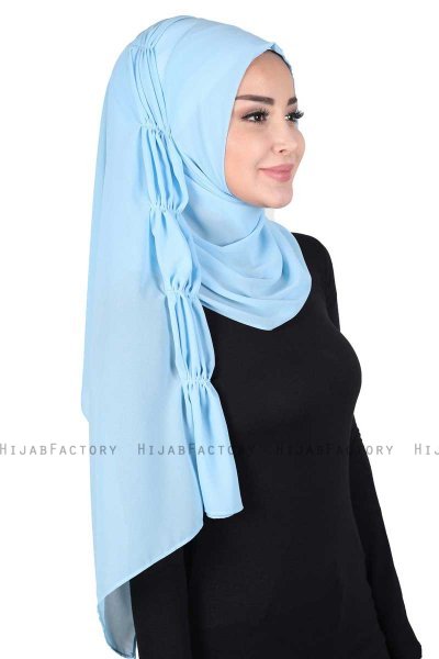 Disa - Light Blue Practical Chiffon Hijab