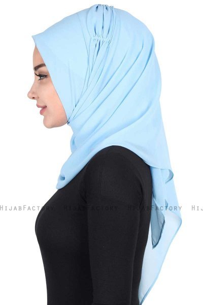 Disa - Light Blue Practical Chiffon Hijab