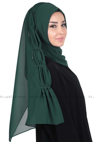 Disa - Dark Green Practical Chiffon Hijab