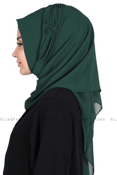 Disa - Dark Green Practical Chiffon Hijab