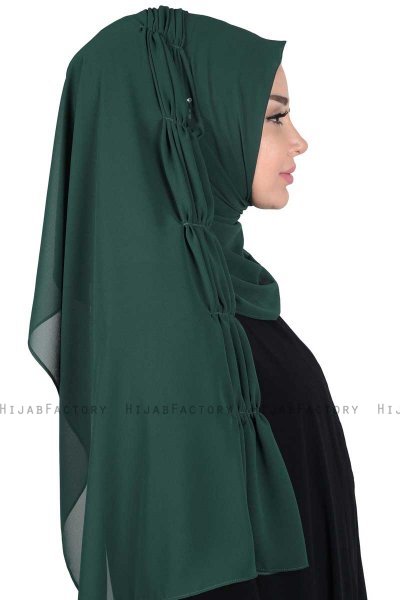Disa - Dark Green Practical Chiffon Hijab