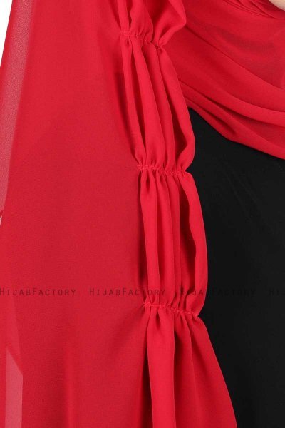 Disa - Red Practical Chiffon Hijab