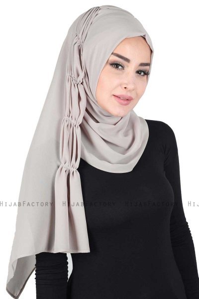 Disa - Taupe Practical Chiffon Hijab