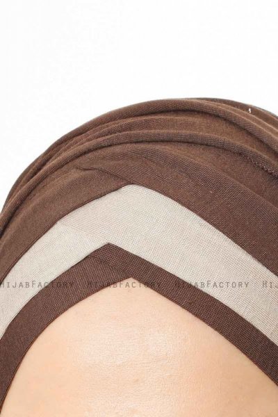 Duru - Brown & Taupe Jersey Hijab