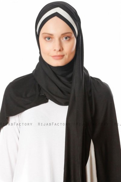 Duru - Black & Grey Jersey Hijab