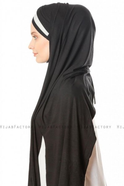 Duru - Black & Grey Jersey Hijab