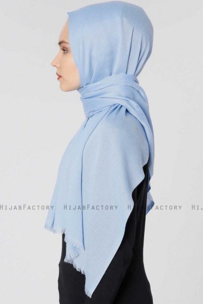 Ece Ljusblå Pashmina Hijab Sjal Halsduk 400053d