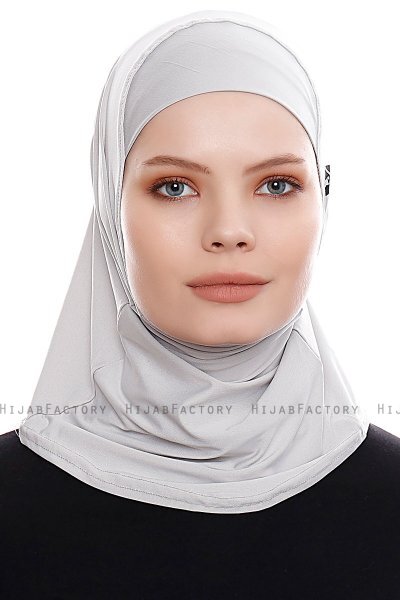 Elif - Light Grey Sport Hijab - Ecardin