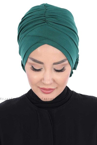 Elisabeth - Dark Green Cotton Turban