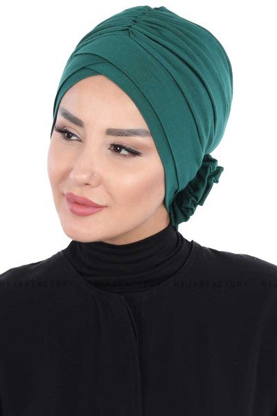 Elisabeth - Dark Green Cotton Turban