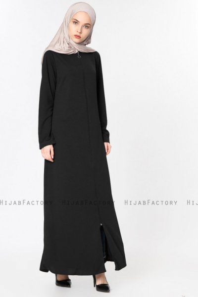 Elvan - Black Abaya - Miss Cazibe 251001b