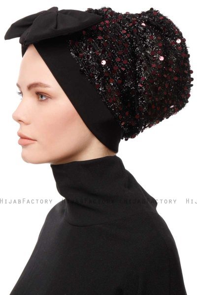 Enfleda - Black & Bordeaux Turban