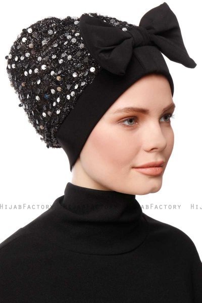 Enfleda - Black & Light Grey Turban