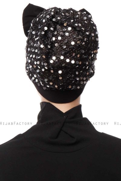 Enfleda - Black & Light Grey Turban