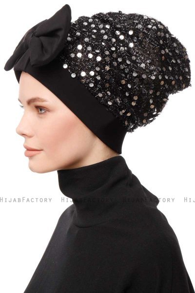 Enfleda - Black & Light Grey Turban