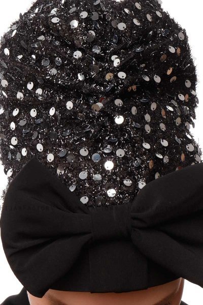 Enfleda - Black & Light Grey Turban