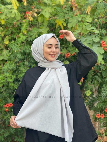 Ermina - Light Grey Cotton Hijab - Mirach