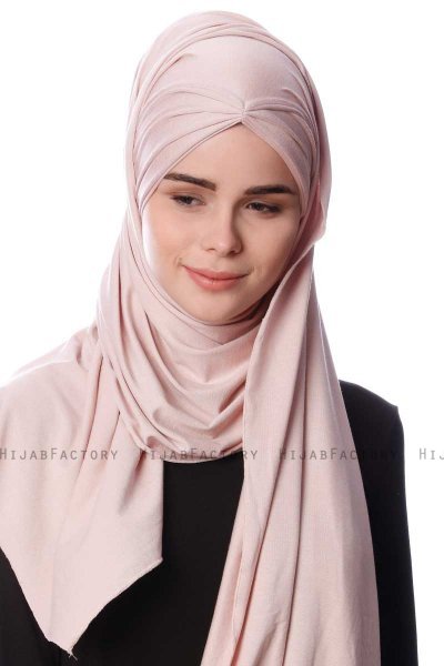 Eslem - Dusty Pink Pile Jersey Hijab - Ecardin