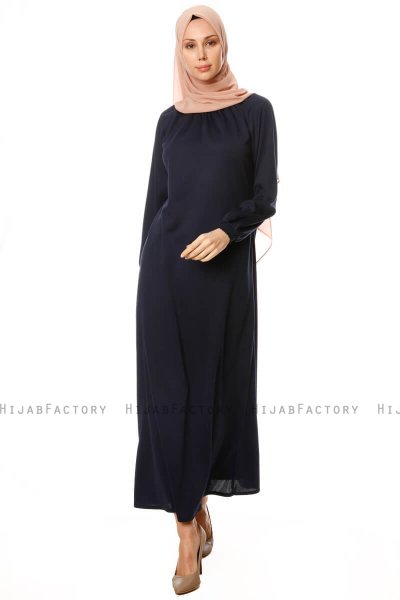 Esra - Navy Blue Dress - Miss Halima