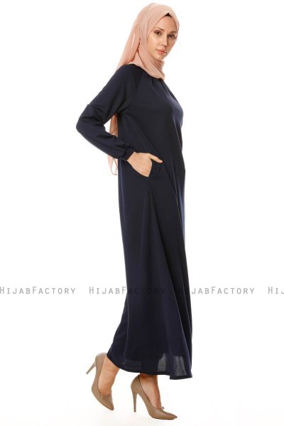 Esra - Navy Blue Dress - Miss Halima