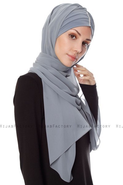Evren - Grey Chiffon Hijab