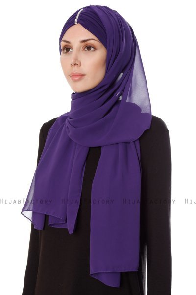 Evren - Purple Chiffon Hijab