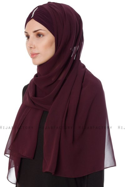 Evren - Plum Chiffon Hijab