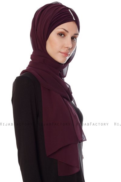 Evren - Plum Chiffon Hijab