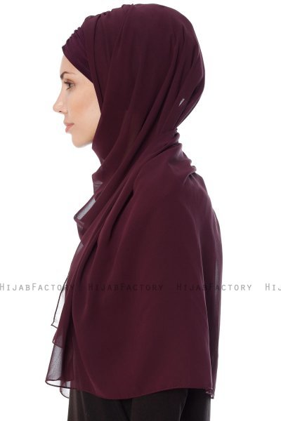 Evren - Plum Chiffon Hijab